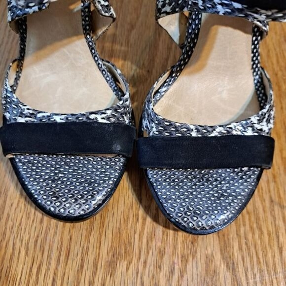 L.A.M.B  Snake Skin Black Leather Strappy Platform‎ Sillito Heels 6.5 - Picture 11 of 12